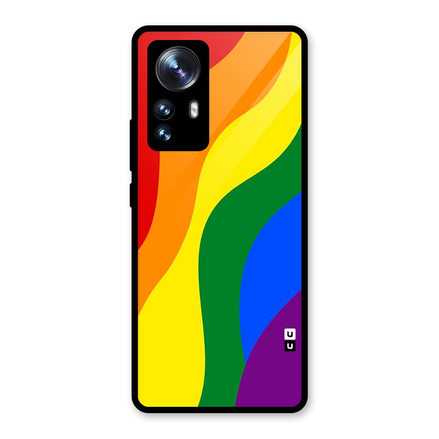 Rainbow Slant Curves Glass Back Case for Xiaomi 12 Pro