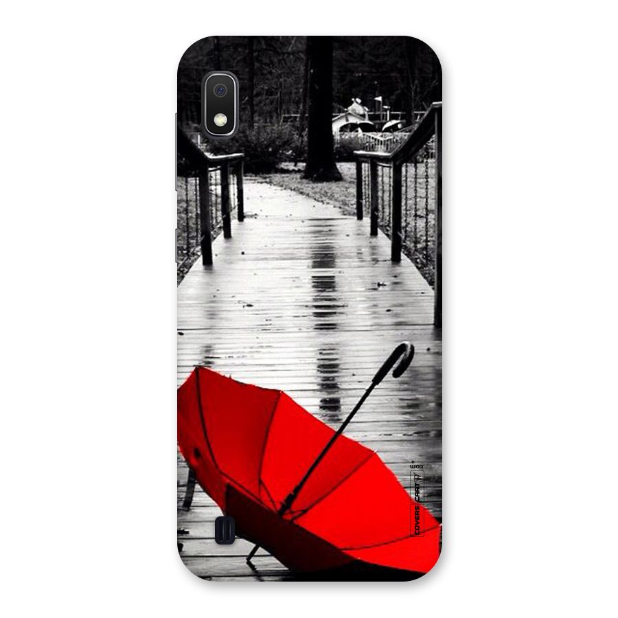 Rainy Red Umbrella Back Case for Galaxy A10