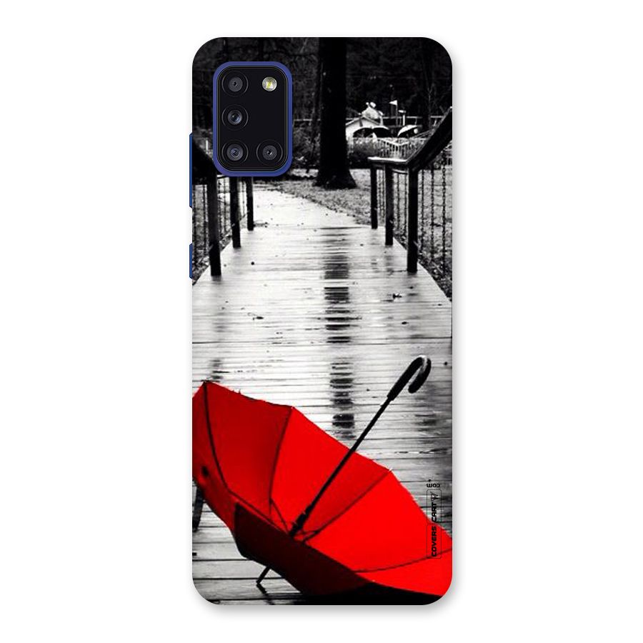 Rainy Red Umbrella Back Case for Galaxy A31