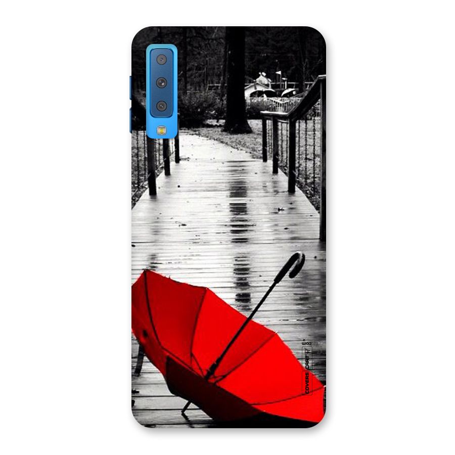 Rainy Red Umbrella Back Case for Galaxy A7 (2018)