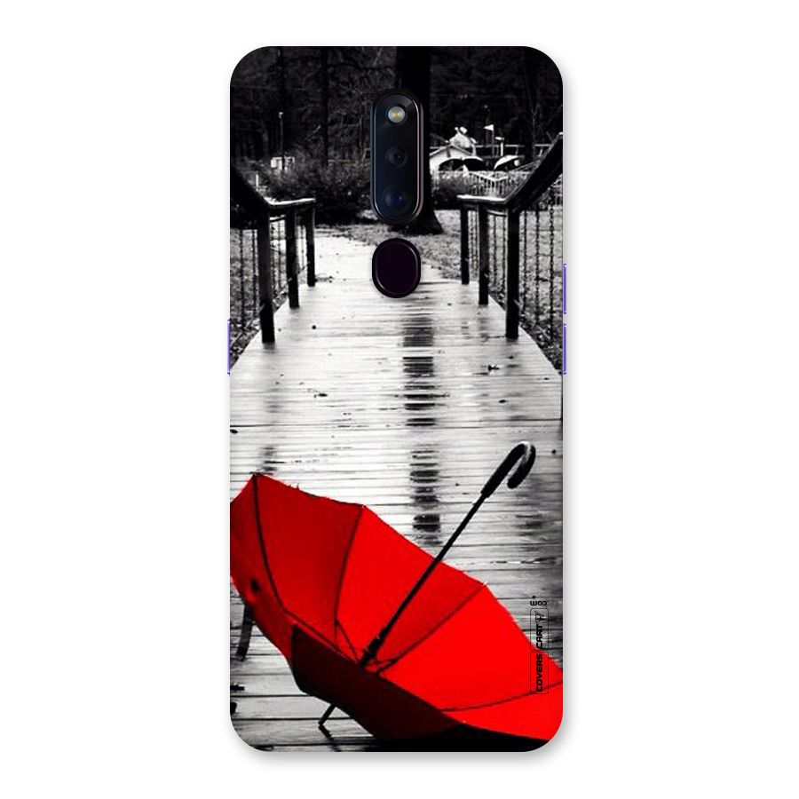 Rainy Red Umbrella Back Case for Oppo F11 Pro