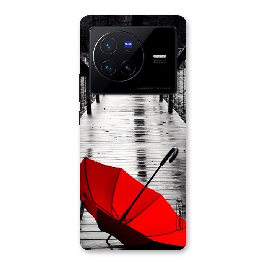 Rainy Red Umbrella Back Case for Vivo X80