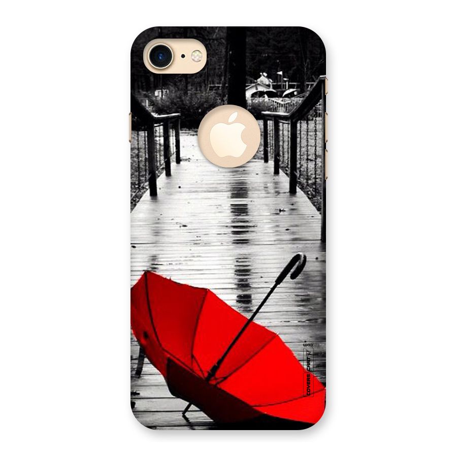 Rainy Red Umbrella Back Case for iPhone 7 Logo Cut