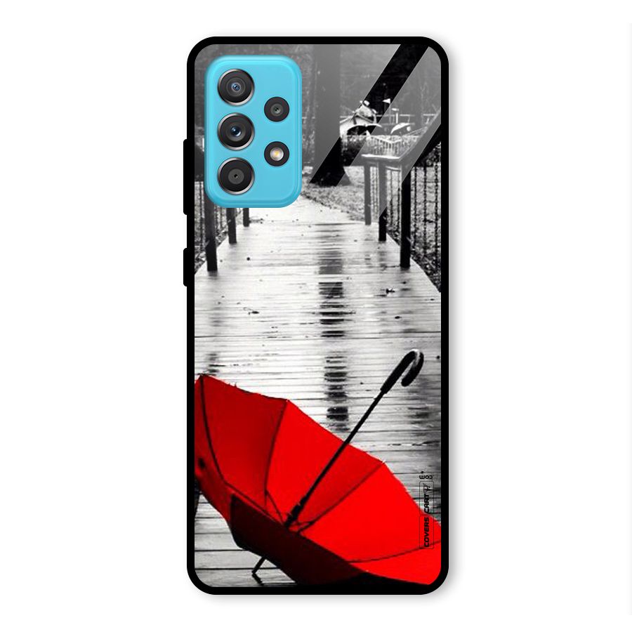 Rainy Red Umbrella Glass Back Case for Galaxy A52s 5G