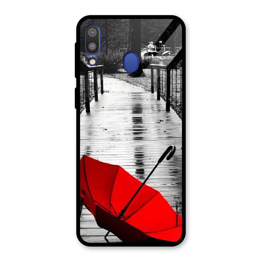 Rainy Red Umbrella Glass Back Case for Galaxy M20