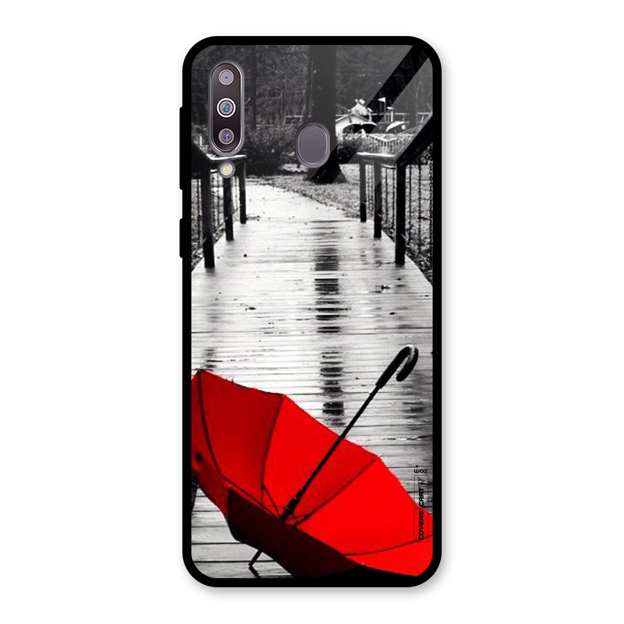 Rainy Red Umbrella Glass Back Case for Galaxy M30