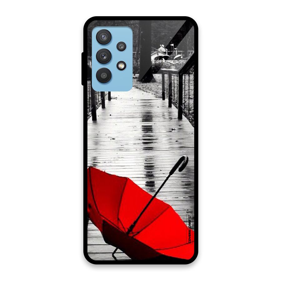 Rainy Red Umbrella Glass Back Case for Galaxy M32 5G