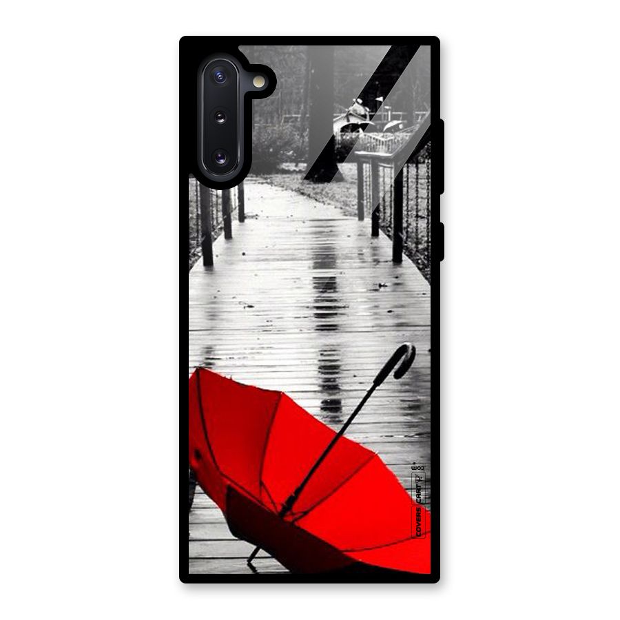 Rainy Red Umbrella Glass Back Case for Galaxy Note 10