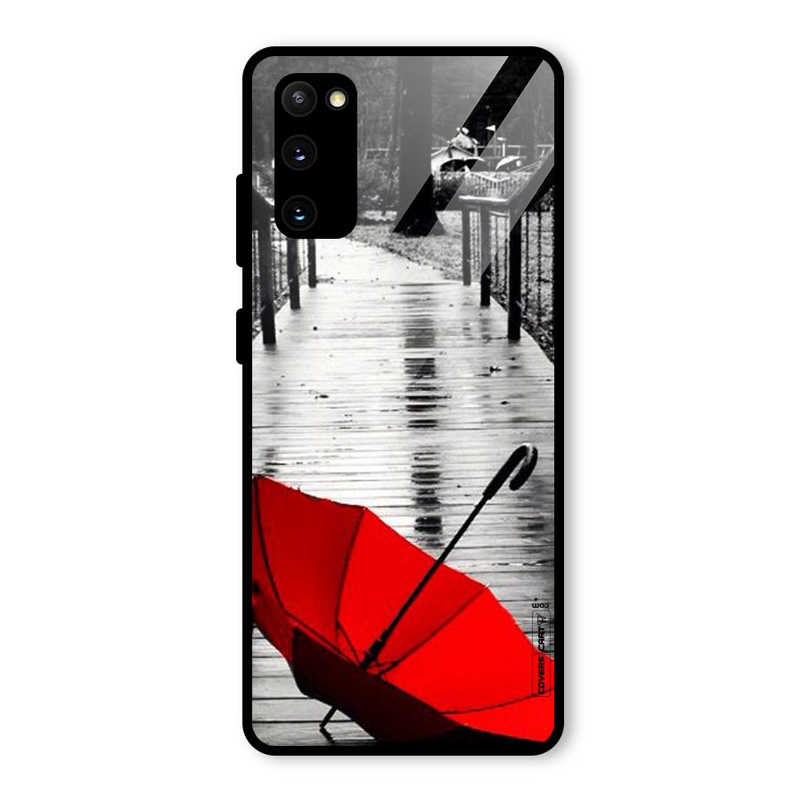 Rainy Red Umbrella Glass Back Case for Galaxy S20 FE 5G