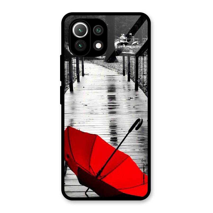 Rainy Red Umbrella Glass Back Case for Mi 11 Lite NE 5G