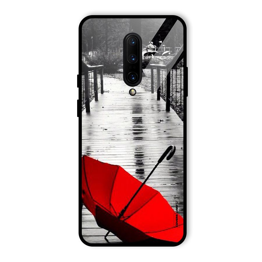 Rainy Red Umbrella Glass Back Case for OnePlus 7 Pro