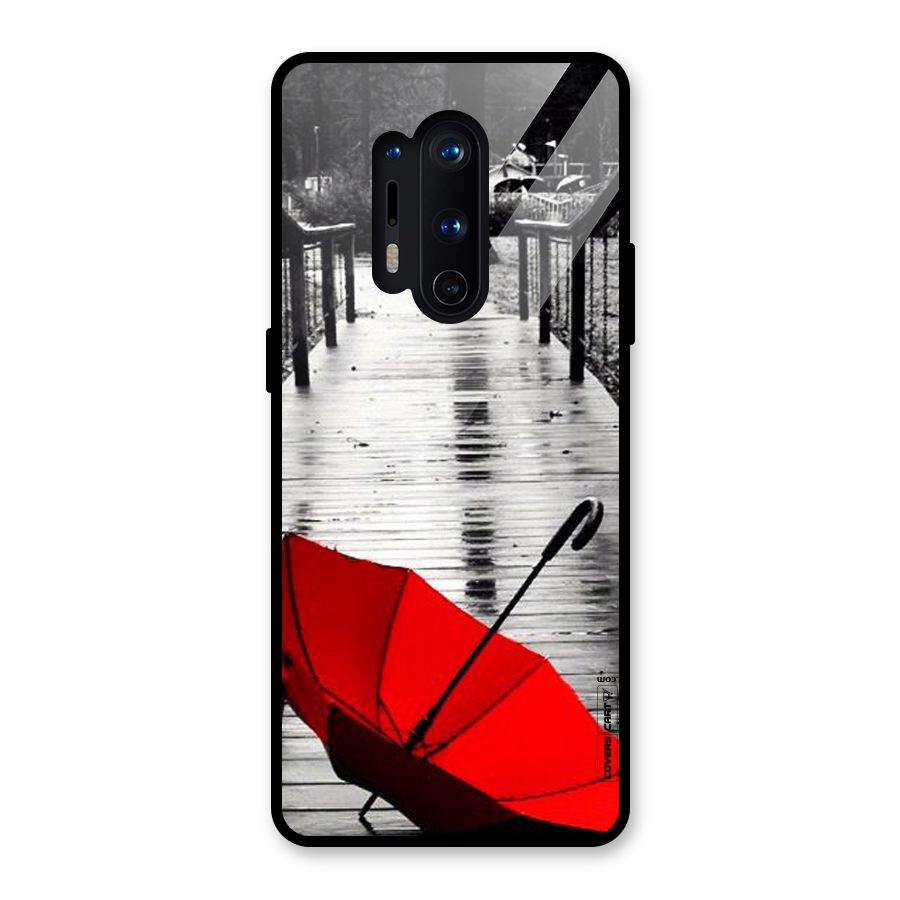 Rainy Red Umbrella Glass Back Case for OnePlus 8 Pro