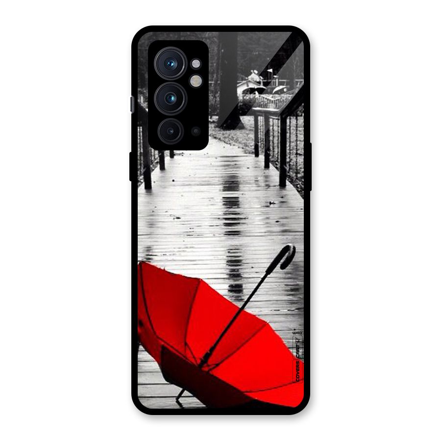 Rainy Red Umbrella Glass Back Case for OnePlus 9RT 5G