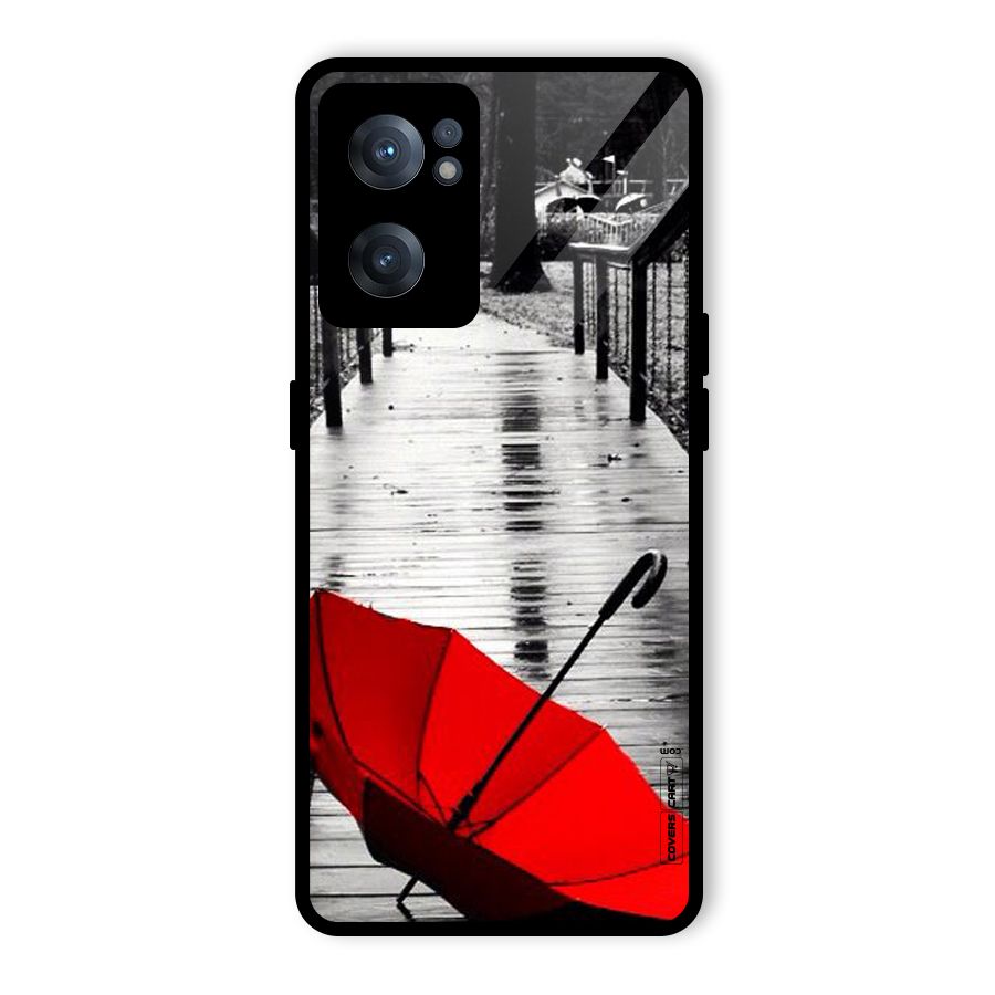 Rainy Red Umbrella Glass Back Case for OnePlus Nord CE 2 5G