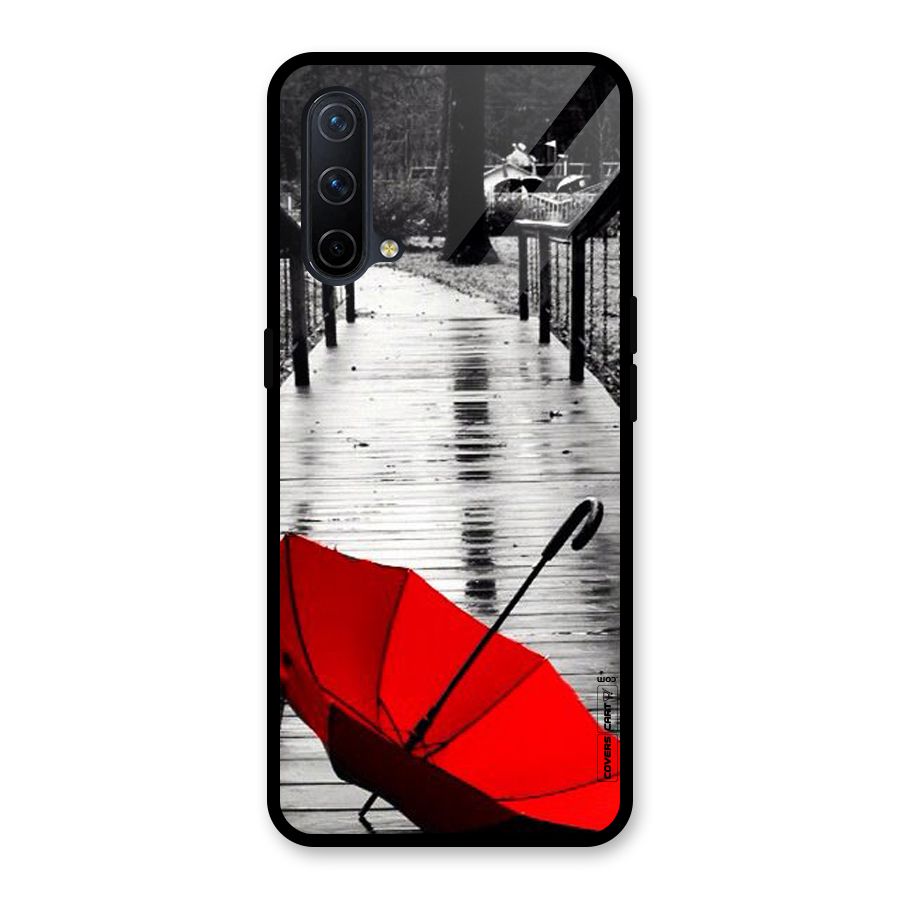 Rainy Red Umbrella Glass Back Case for OnePlus Nord CE 5G