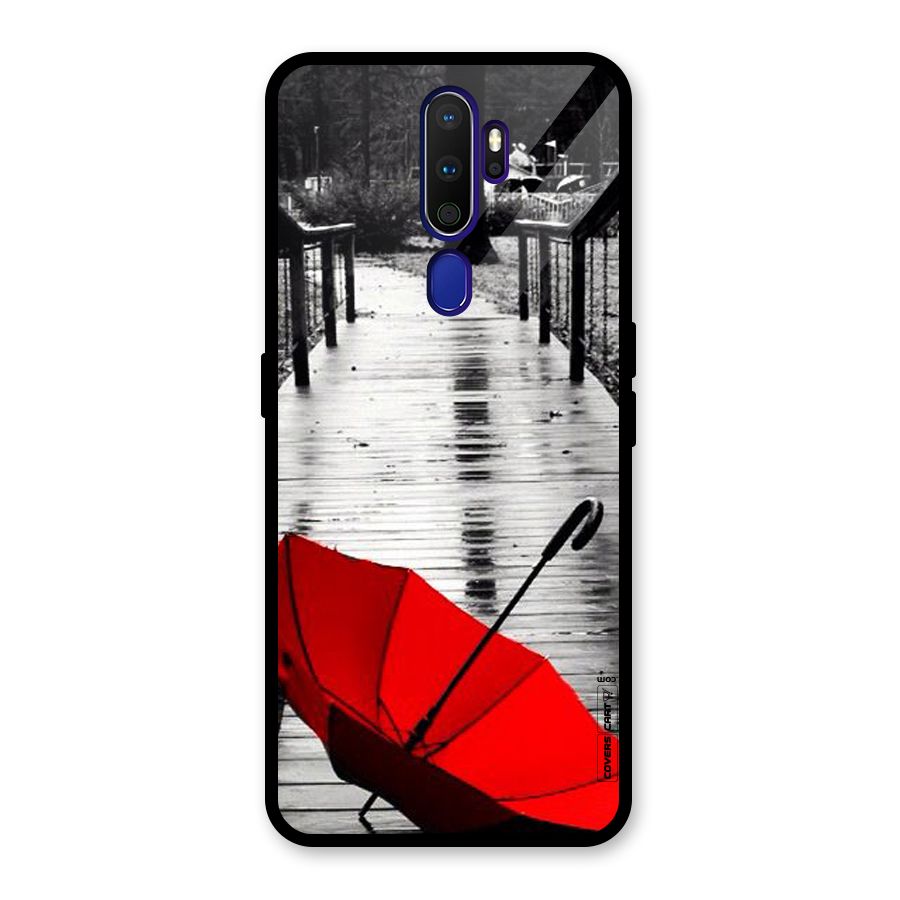 Rainy Red Umbrella Glass Back Case for Oppo A9 (2020)