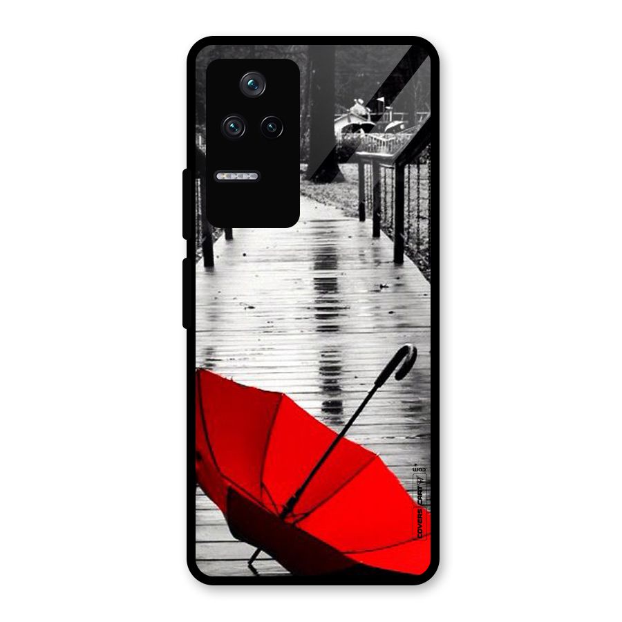 Rainy Red Umbrella Glass Back Case for Poco F4 5G