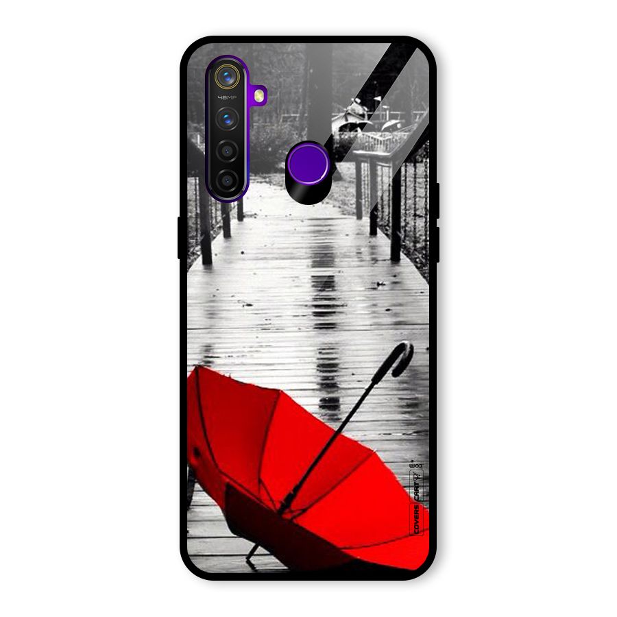 Rainy Red Umbrella Glass Back Case for Realme 5 Pro
