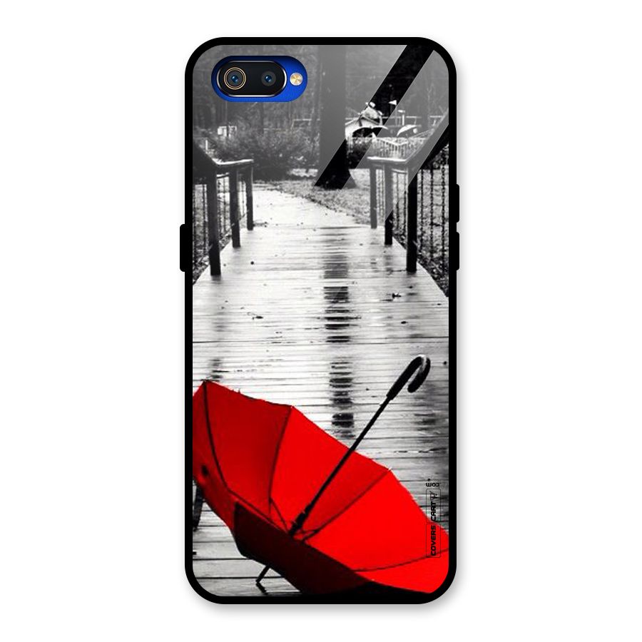 Rainy Red Umbrella Glass Back Case for Realme C2