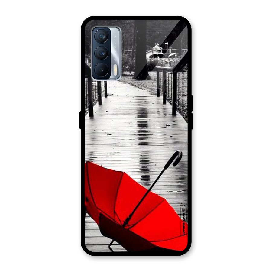 Rainy Red Umbrella Glass Back Case for Realme X7
