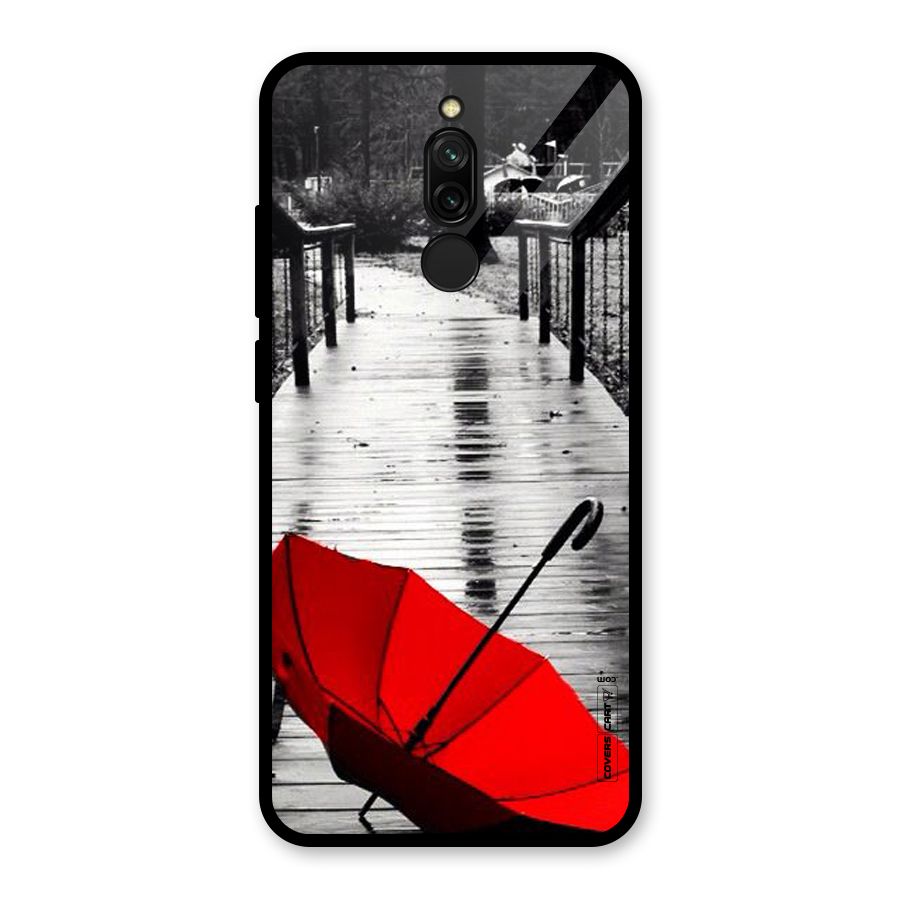 Rainy Red Umbrella Glass Back Case for Redmi 8