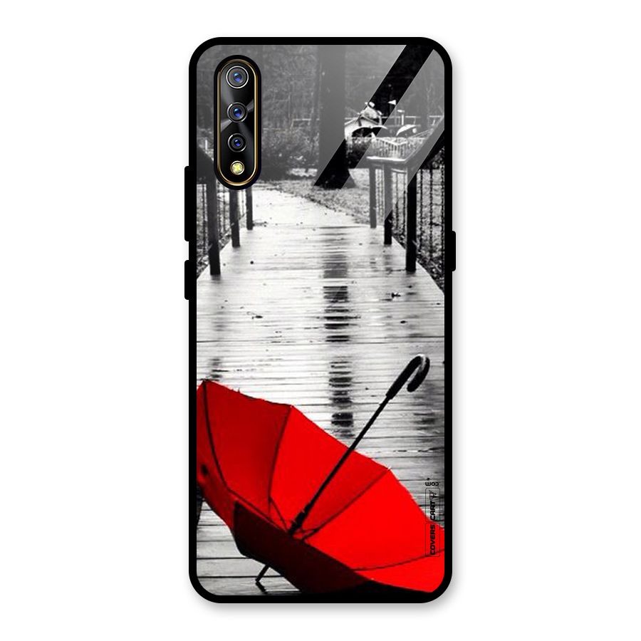 Rainy Red Umbrella Glass Back Case for Vivo S1