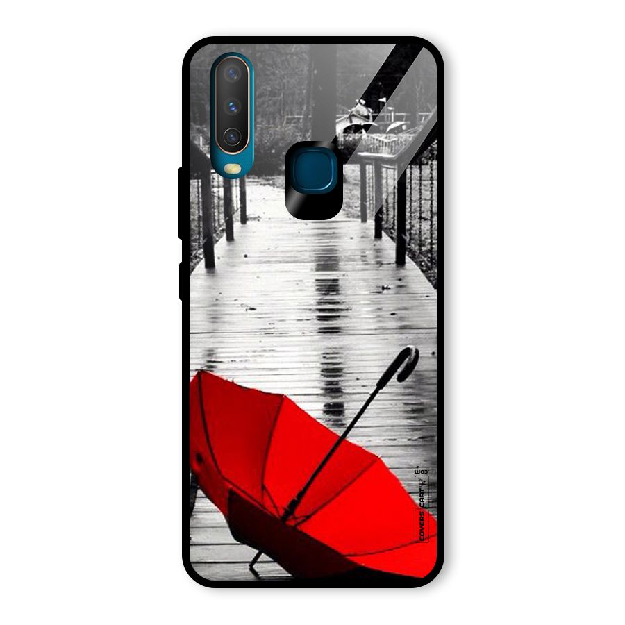 Rainy Red Umbrella Glass Back Case for Vivo U10