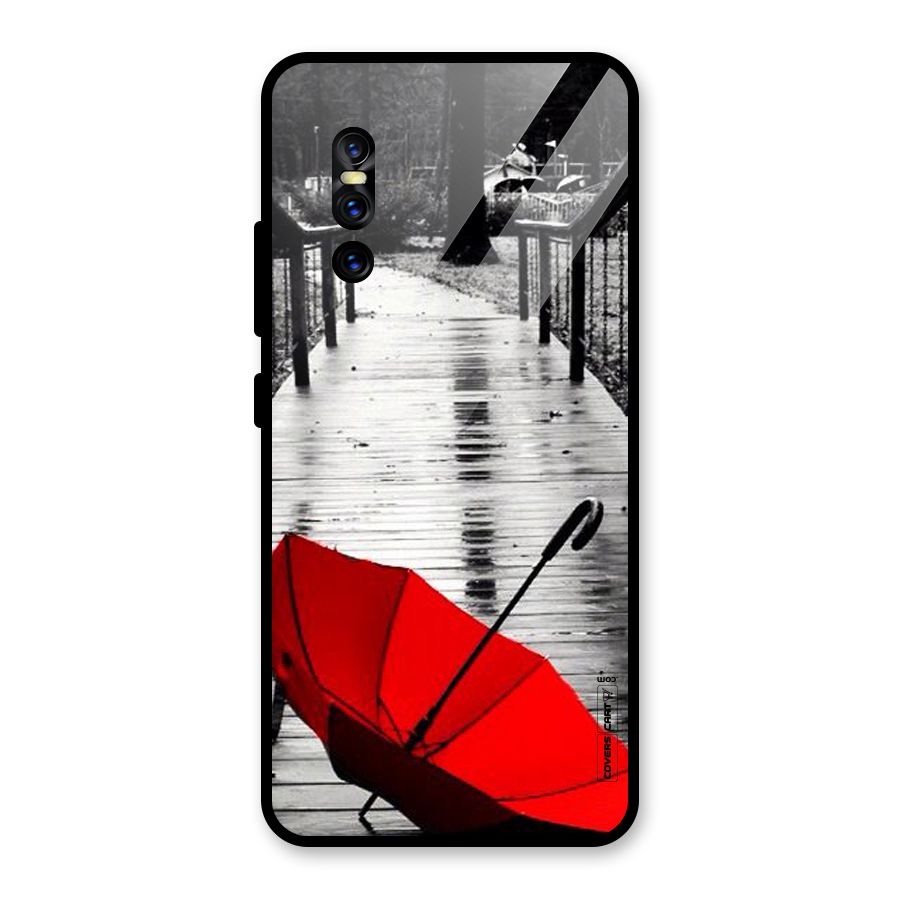 Rainy Red Umbrella Glass Back Case for Vivo V15 Pro