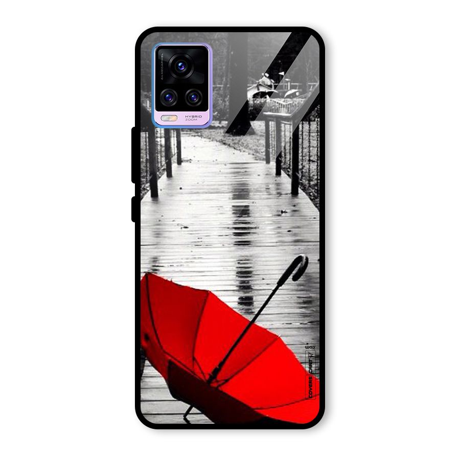 Rainy Red Umbrella Glass Back Case for Vivo V20 Pro