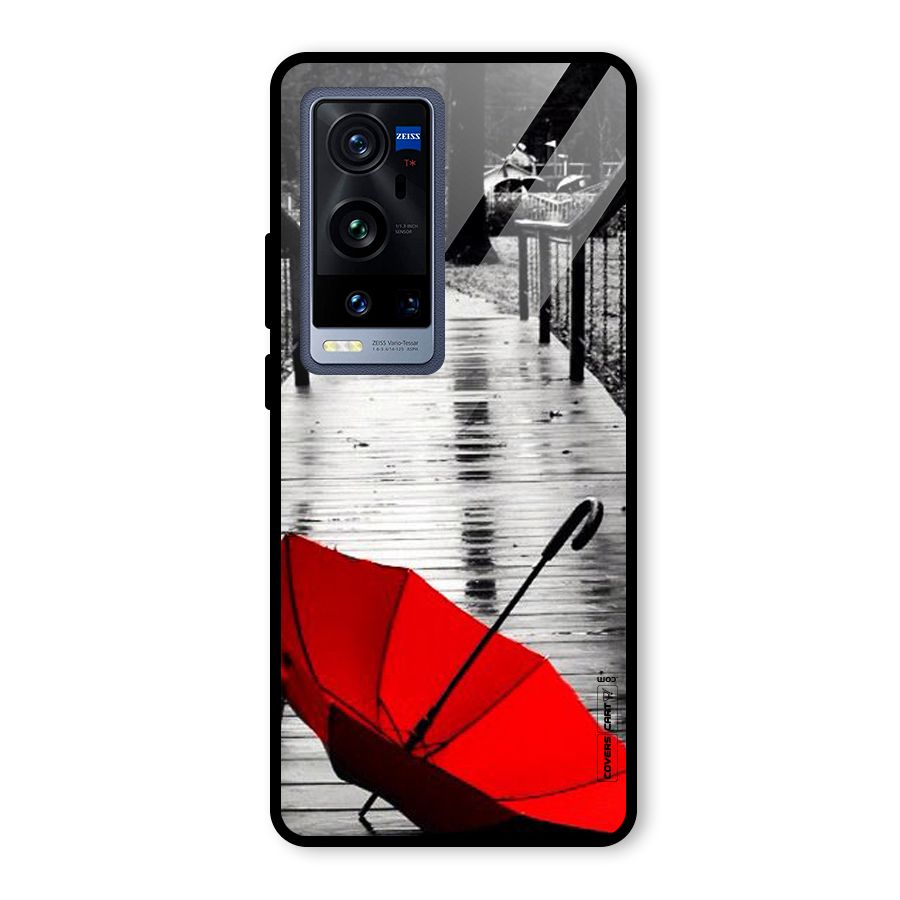 Rainy Red Umbrella Glass Back Case for Vivo X60 Pro Plus