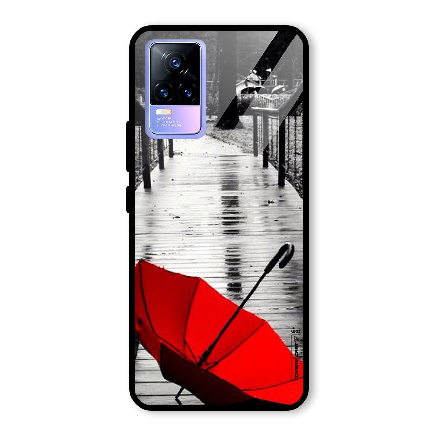 Rainy Red Umbrella Glass Back Case for Vivo Y73