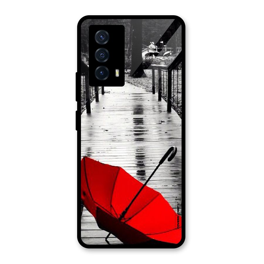 Rainy Red Umbrella Glass Back Case for Vivo iQOO Z5