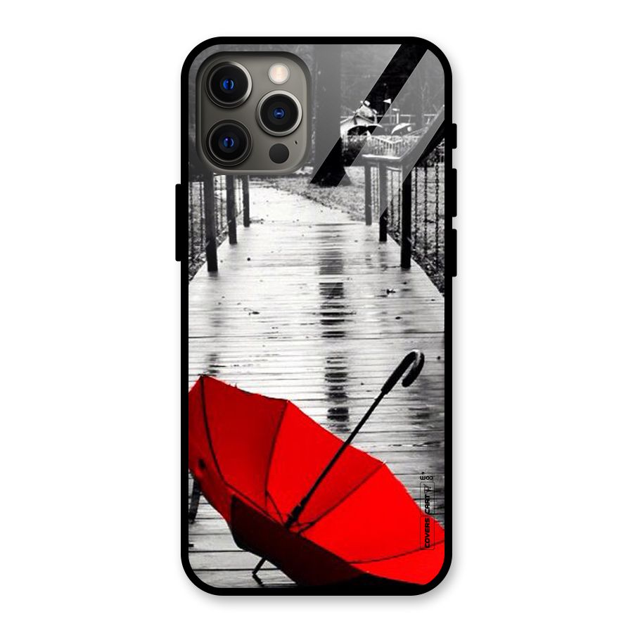 Rainy Red Umbrella Glass Back Case for iPhone 12 Pro Max