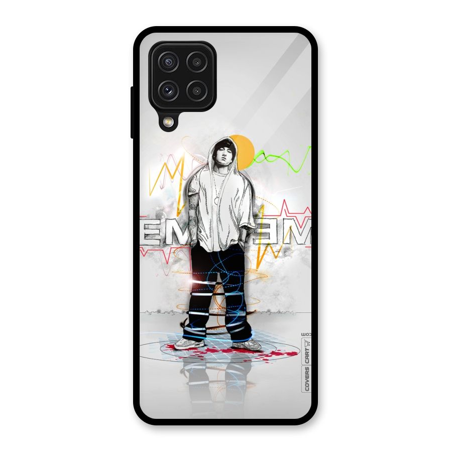 Rap King Eminem Glass Back Case for Galaxy A22 4G