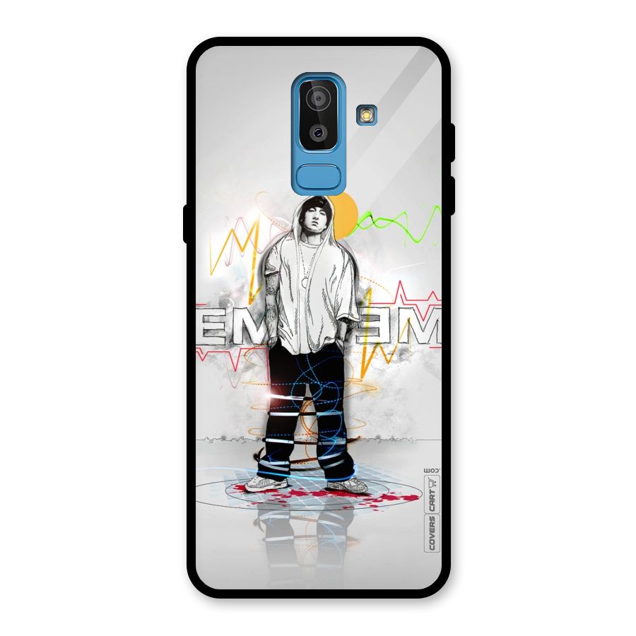 Rap King Eminem Glass Back Case for Galaxy J8