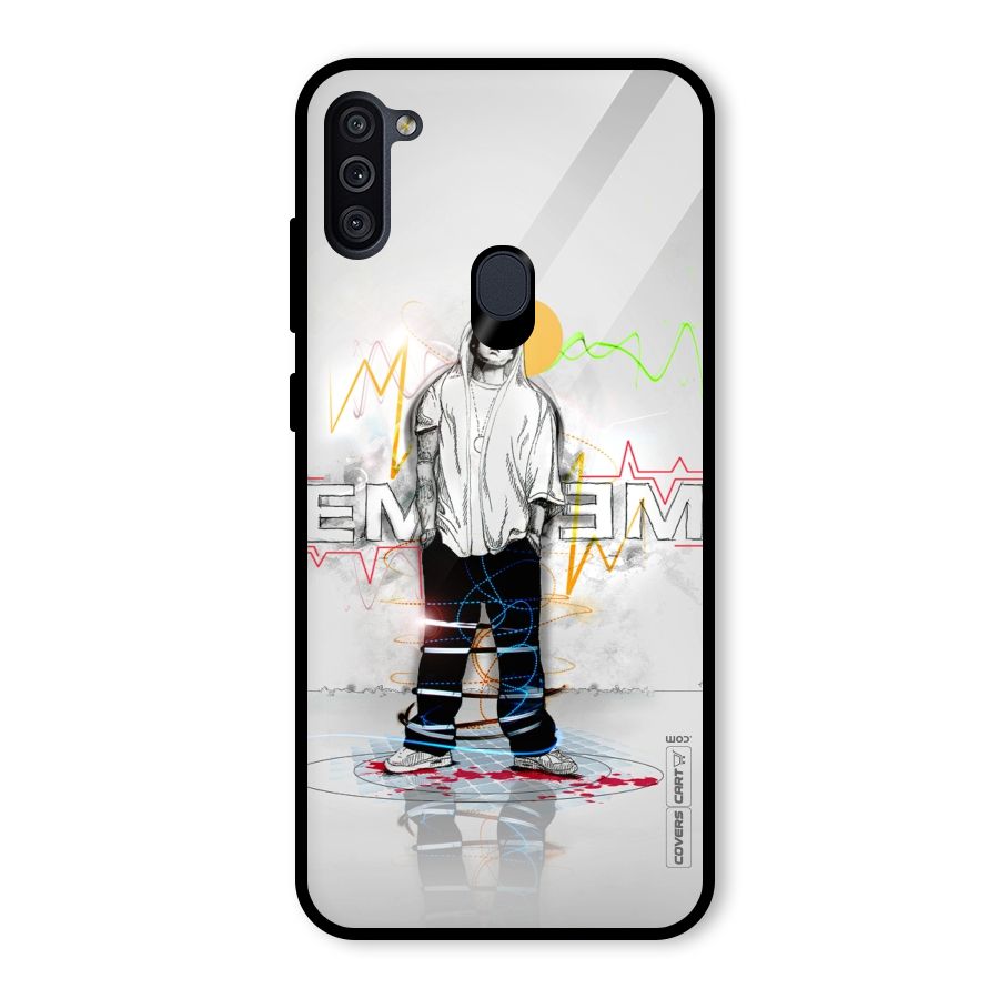 Rap King Eminem Glass Back Case for Galaxy M11