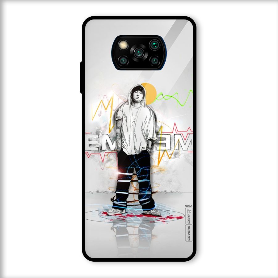Rap King Eminem Glass Back Case for Poco X3