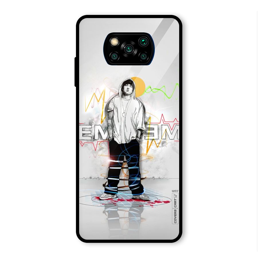 Rap King Eminem Glass Back Case for Poco X3 Pro