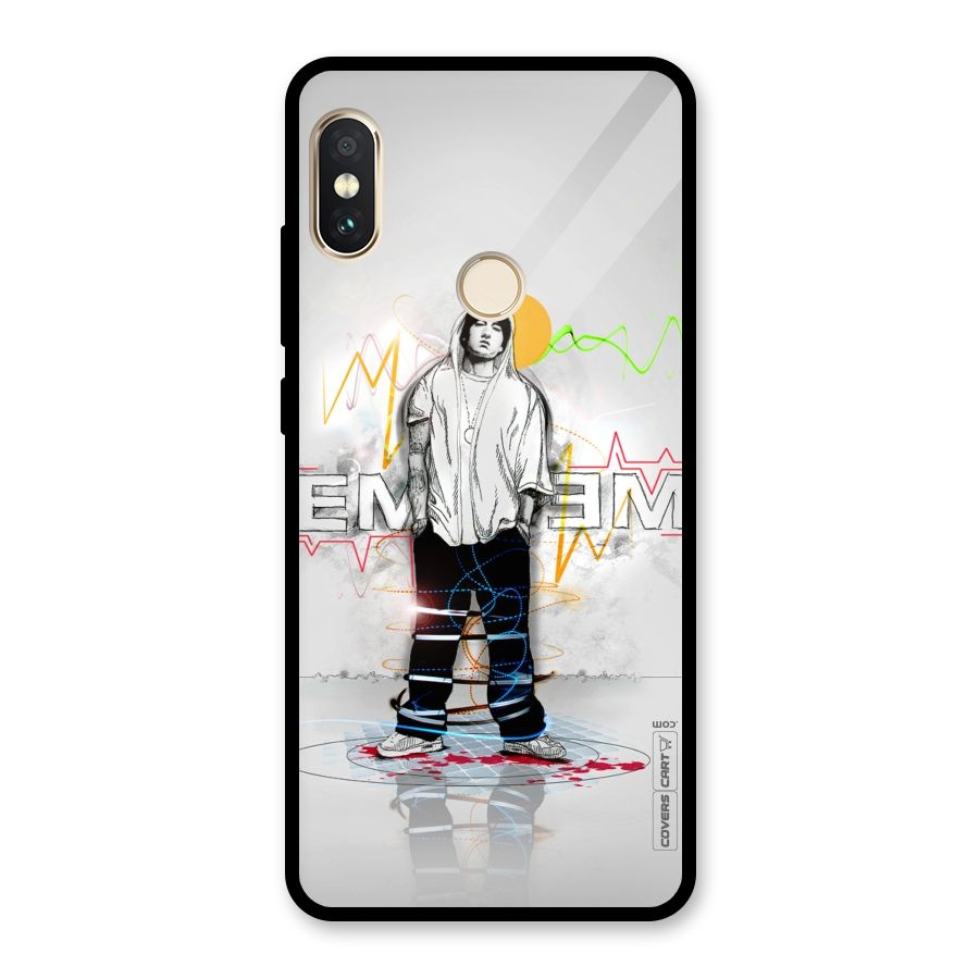 Rap King Eminem Glass Back Case for Redmi Note 5 Pro