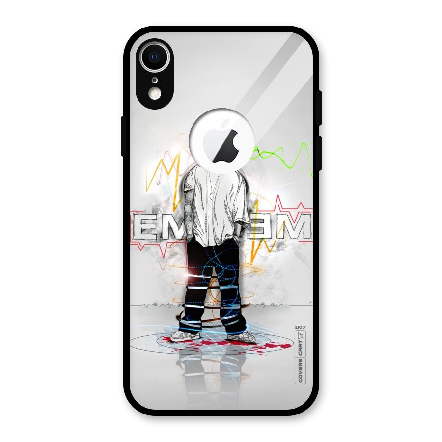 Rap King Eminem Glass Back Case for iPhone XR Logo Cut