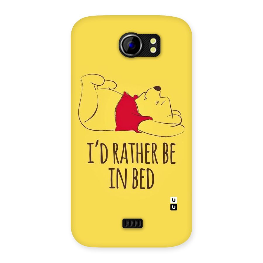 Rather Be In Bed Back Case for Micromax Canvas 2 A110