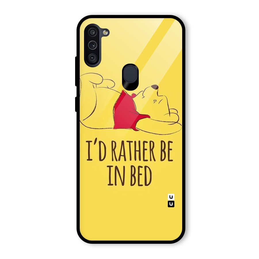 Rather Be In Bed Glass Back Case for Galaxy M11