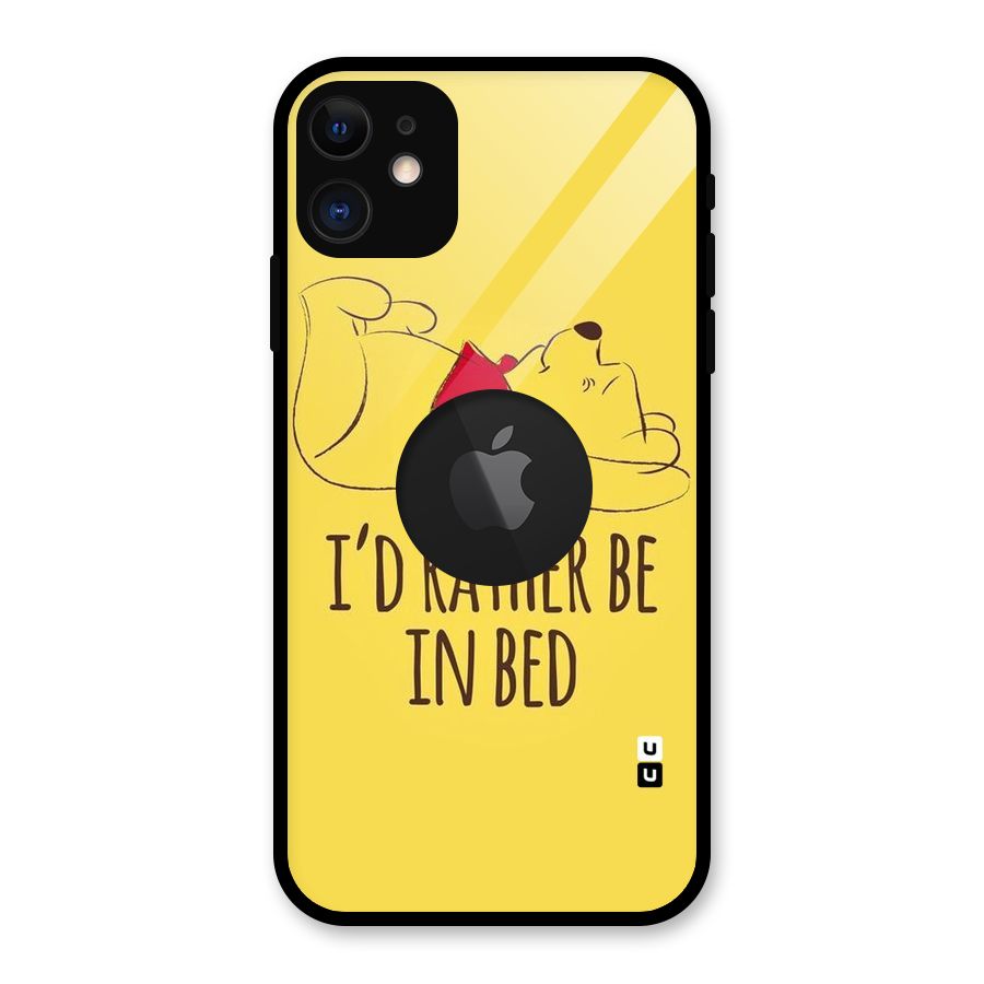 Rather Be In Bed Glass Back Case for iPhone 11 Logo Cut