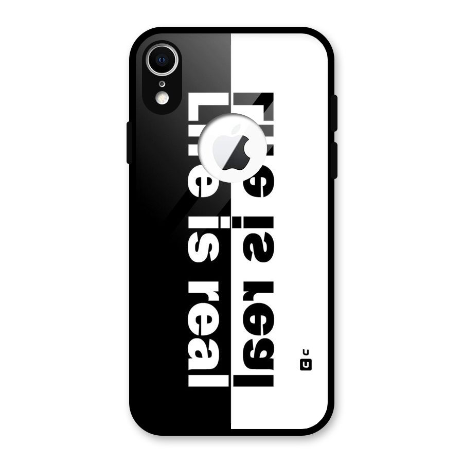 Real Life Glass Back Case for iPhone XR Logo Cut