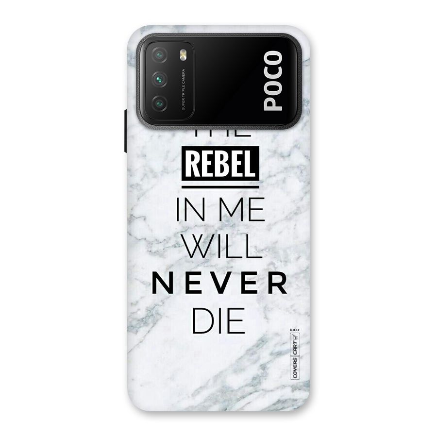 Rebel Will Not Die Back Case for Poco M3