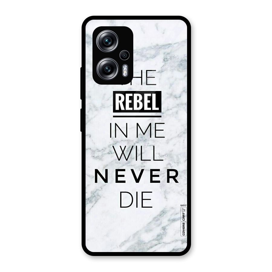 Rebel Will Not Die Glass Back Case for Redmi K50i