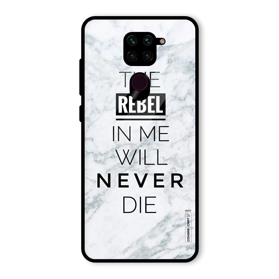 Rebel Will Not Die Glass Back Case for Redmi Note 9