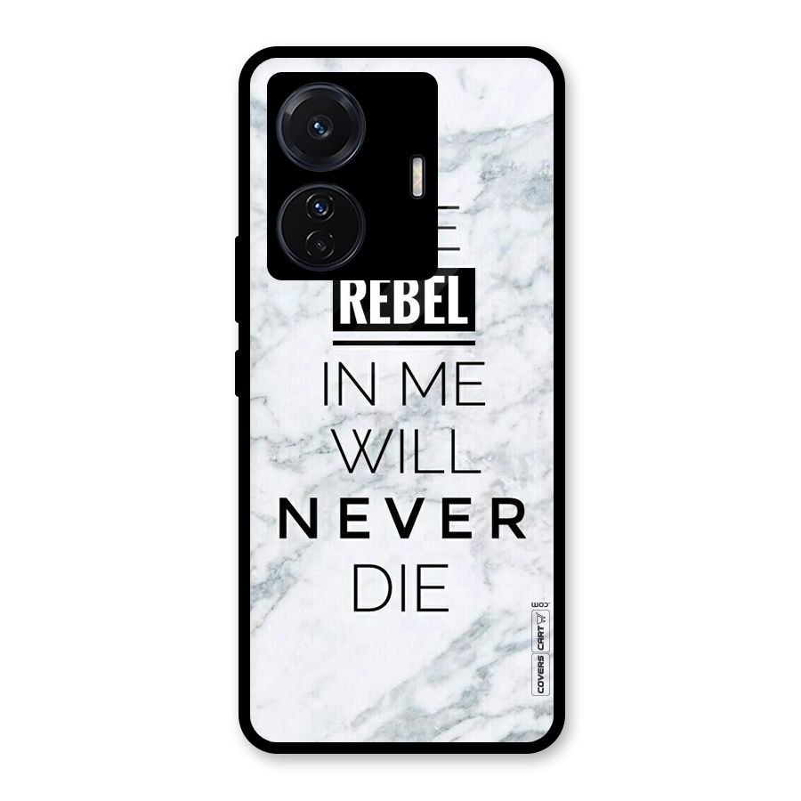 Rebel Will Not Die Glass Back Case for Vivo T1 Pro