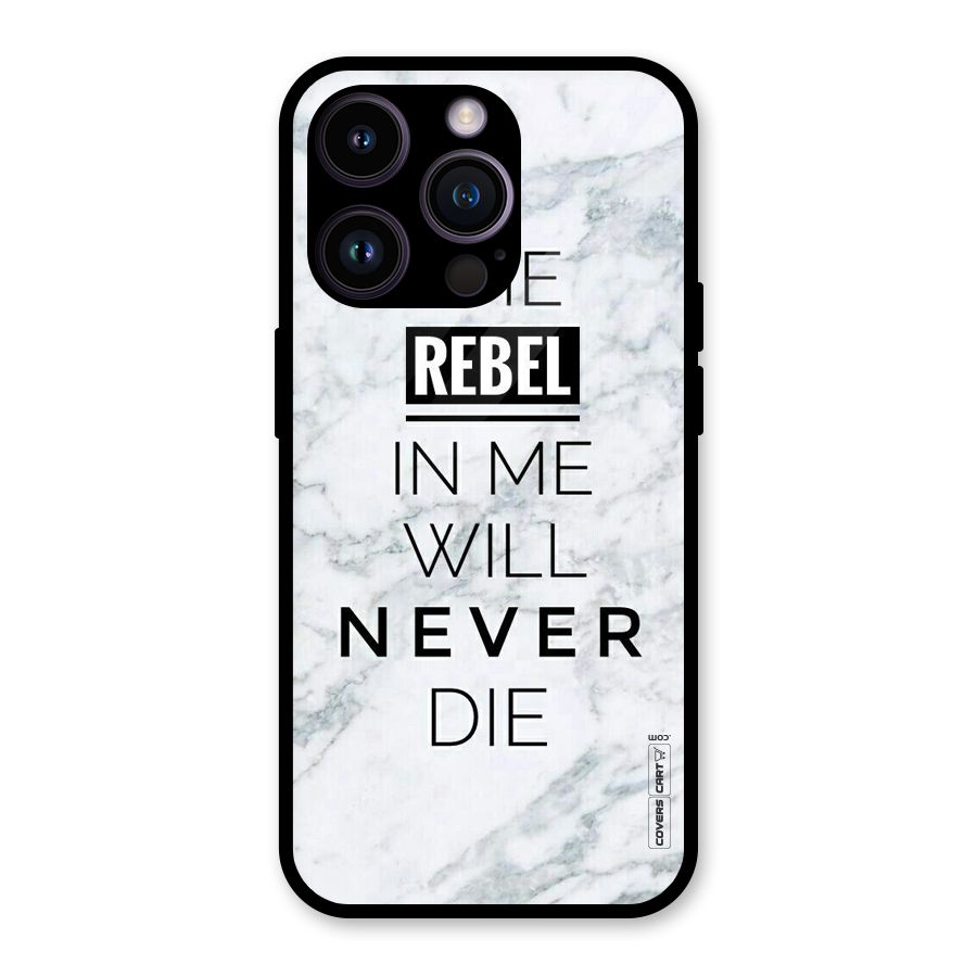 Rebel Will Not Die Glass Back Case for iPhone 14 Pro