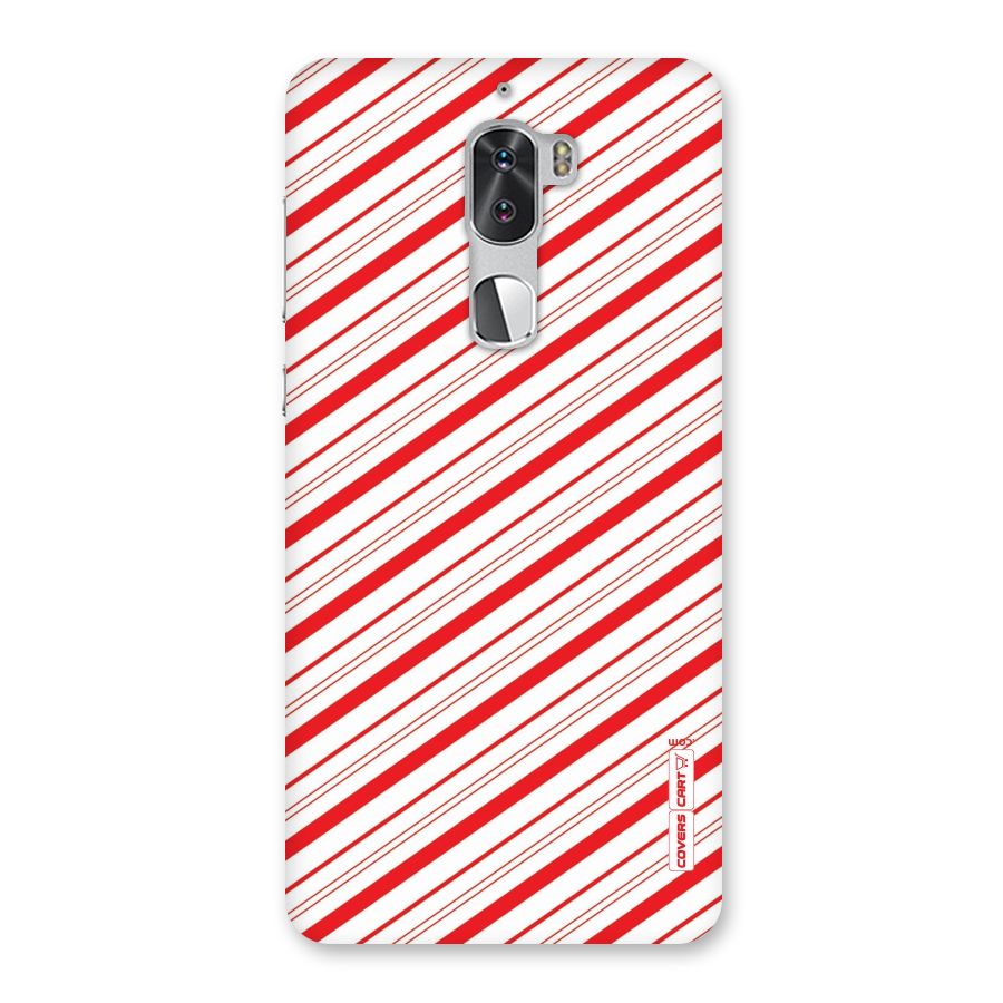 Red And White Diagonal Stripes Back Case for Coolpad Cool 1